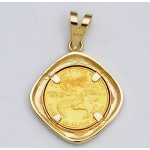 14KT GOLD  PENDANT with U.S. 1/10 oz. Eagle Gold Coin  (coin included)